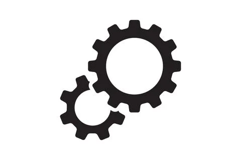 Setting icon vector with work cog gear element. Cogweel mechanism symbol. Stock Illustration