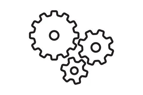 Setting icon vector with work cog gear element. Cogweel mechanism symbol. Stock Illustration