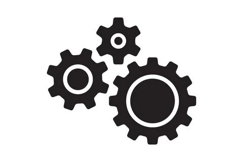 Setting icon vector with work cog gear element. Cogweel mechanism symbol. 스톡 일러스트