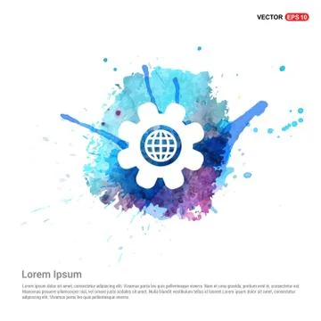 Setting icon - Watercolor Background Stock Illustration