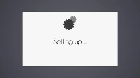 Setting up - icon on white floating card Video stock 40730896