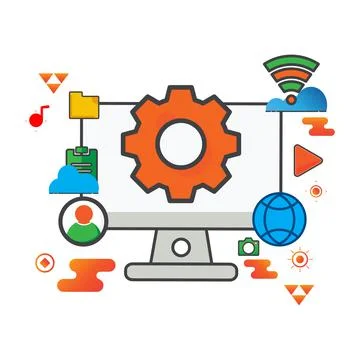 Setting illustration. computer illustration. Stock Illustration