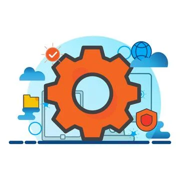 Setting illustration. Flat vector icon.  Stock Illustration