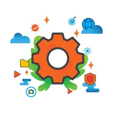 Setting illustration. Flat vector icon. can use for, icon design element,ui,  스톡 일러스트