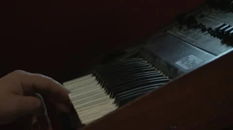 Setting up Keyboard piano for Recording Stock Footage 20504949