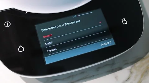 Setting Language on Bosch Cookit Smart Device Stock Footage 276162795