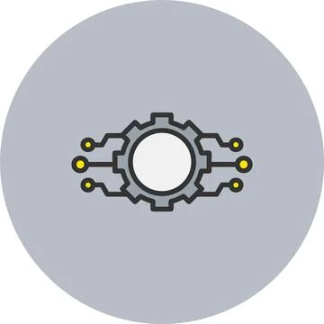 Setting Line Filled Circle Icon Stock Illustration