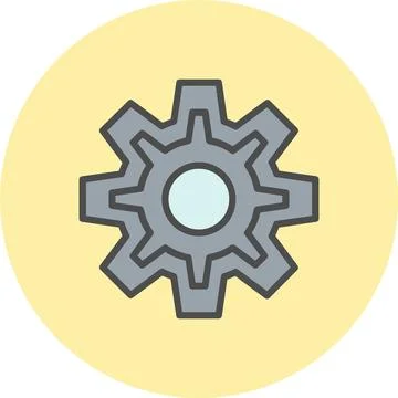 Setting Line Filled Circle Icon Stock Illustration