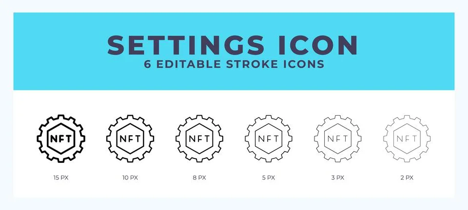 Setting line icon illustrations with editable strokes. Stock Illustration