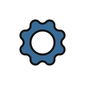 Setting line icon isolated on white background. Black flat thin icon on mod.. Stock Illustration