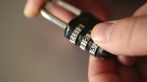 Setting locker numeric combination password Stock Footage 48568405