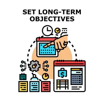 Setting long term objectives and strategic business planning Stock Illustration