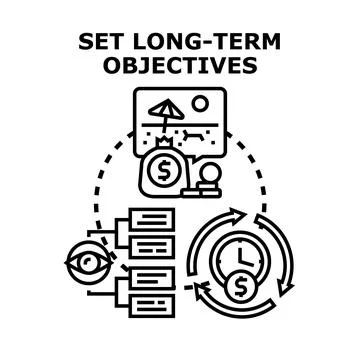 Setting long term objectives and financial planning concept Stock Illustration