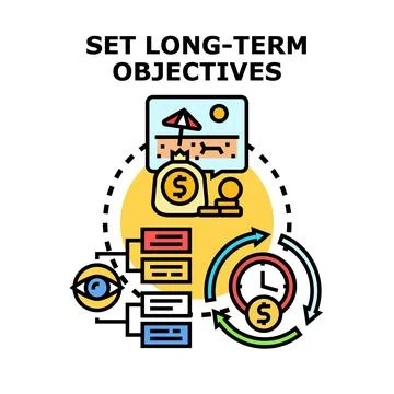 Setting long term objectives and financial planning concept Stock Illustration