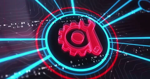Setting maintenance management symbol 3d digital concept Stock Footage 332848139