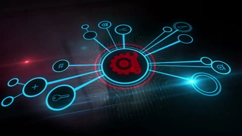 Setting maintenance management symbol 3d digital concept Stock Footage 332848296