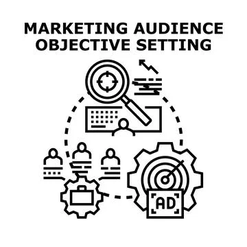 Setting marketing objectives for successful audience targeting 스톡 일러스트