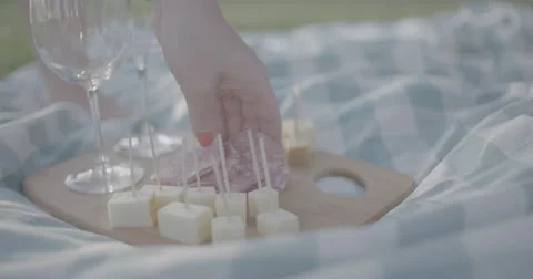 Setting meat on tray Stock Footage 65049391