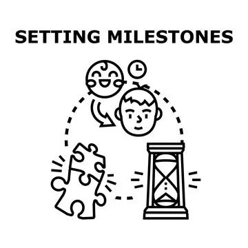 Setting milestones for personal development and achievement Stock Illustration