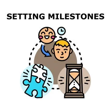 Setting milestones for personal development and achievement Stock Illustration