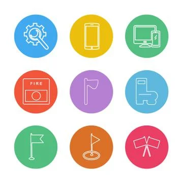 Setting , mobile , camera , seo , technology , internet , flags , computer ,  Illustrazione stock