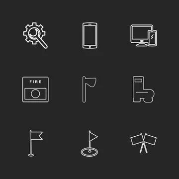 Setting , mobile , camera , seo , technology , internet , flags , computer ,  스톡 일러스트