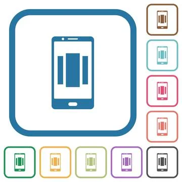 Setting up mobile homescreen simple icons 스톡 일러스트