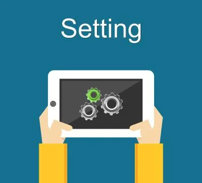 Setting on mobile phone. Stock Illustration