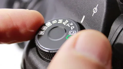 Setting mode dial lock button of the camera  스톡 동영상 57749269