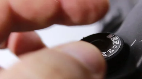 Setting mode dial lock button of the camera  스톡 동영상 57750410