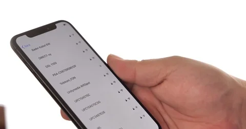 Setting New Wlan Connection on Apple iPhone XS Space Gray Close Up 4K Capture Stock-Footage 107220303