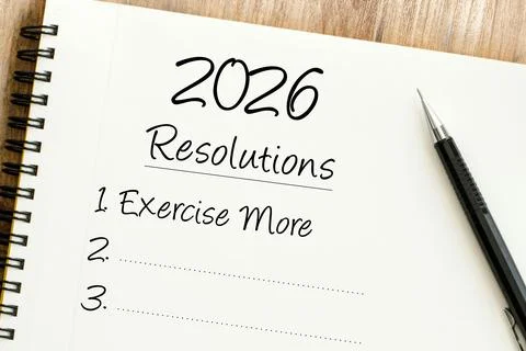 Setting new years objectives and personal commitments for a healthier, more.. Stock Photos