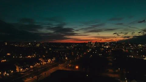 Setting of Nighttime - Syracuse, NY Stock-Fotos