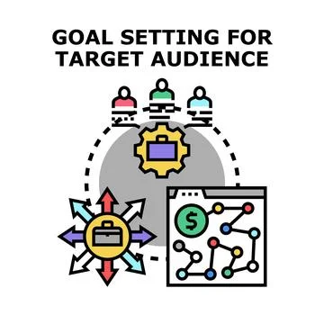 Setting objective for target audience communication strategy Stock Illustration