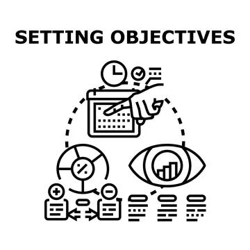 Setting objectives and planning goals for business development 库存插图