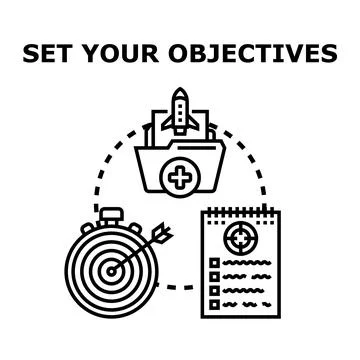 Setting objectives reaching goals business strategy concept Stock Illustration