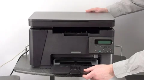 Setting up office printer Stock Footage 60233118
