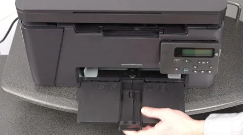 Setting up office printer Stock Footage 60233147