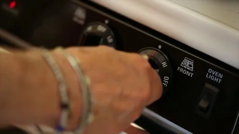Setting Oven Temperature Stock Footage 75212628