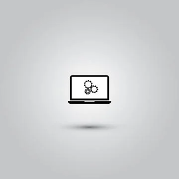 Setting parameters, laptop icon Stock Illustration