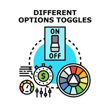 Setting up parameters managing digital system options Illustrazione stock