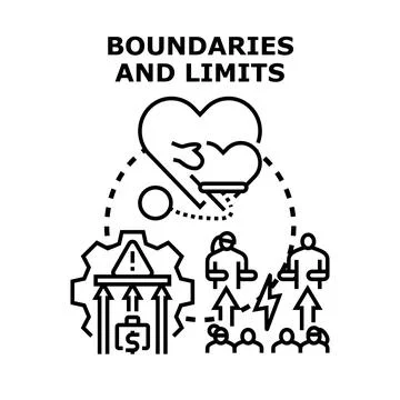 Setting personal and professional boundaries, creating limits Stockillustratie