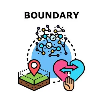 Setting personal relationship and geographic property limits Illustrazione stock
