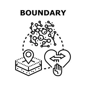 Setting personal relationship and geographic property limits Illustrazione stock