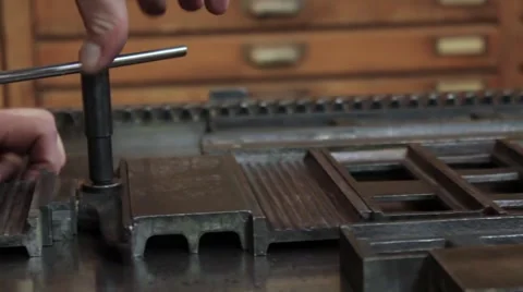 Setting up printing press 01 Stock Footage 59185955