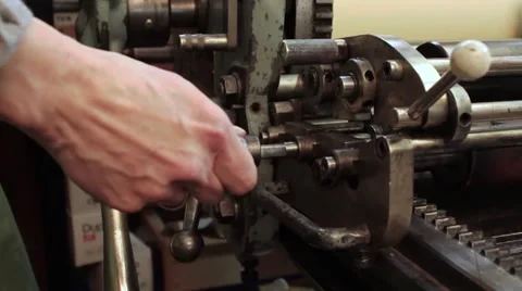 Setting up printing press Stock Footage 59186104