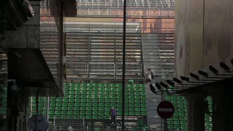 Setting up Seats for Grand Prix of Macao Stock Footage 72562582