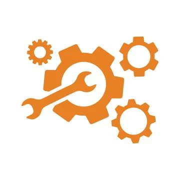Setting, setup, configuration, optimization icon. Orange vector design. イラスト素材