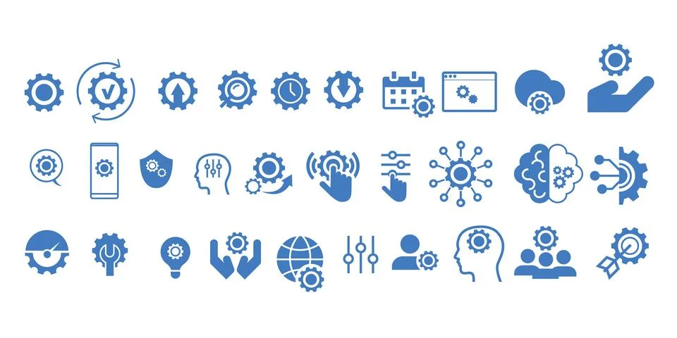 Setting &amp; Setup icon set. Containing Configuration, option, settings, control Stock-Illustration