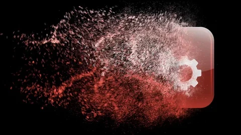 Setting sign. The sign of the setting turns into a computer code. Concept. Stock-Footage 112652979